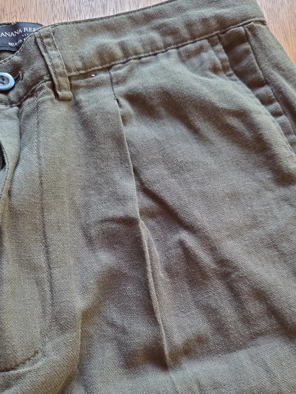 Banana Republic Olive Relaxed Fit Linen Cotton Pants 30x30